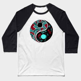 Turqred Abstract Yin Yang Baseball T-Shirt